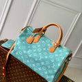 LV M24417 Louis Vuitton Speedy P9 Bandouliere 40 Bag Monogram Leather Light Blue - Default Title - View 1