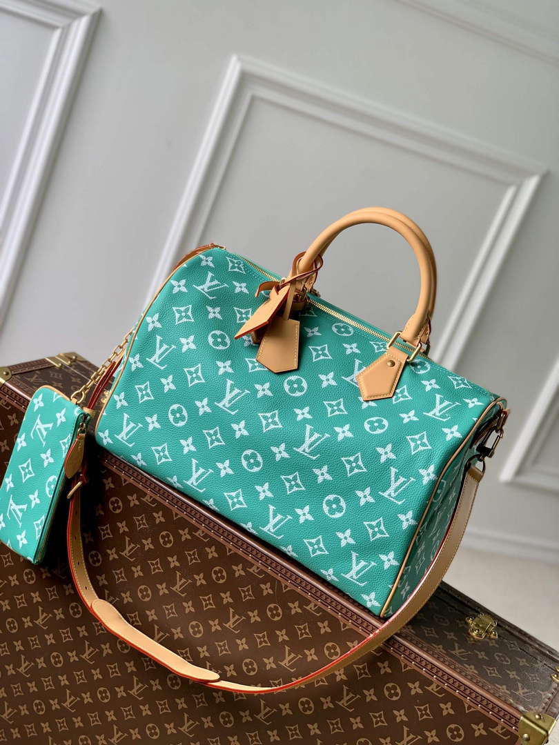 LV M24417 Louis Vuitton Speedy P9 Bandouliere 40 Bag Monogram Leather Light Green - Default Title - View 1