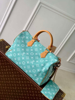 LV M24417 Louis Vuitton Speedy P9 Bandouliere 40 Bag Monogram Leather Light Blue - Default Title - View 3