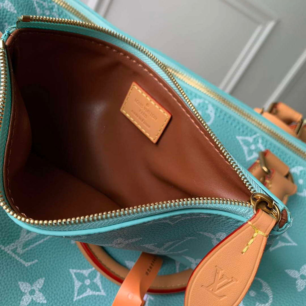 LV M24417 Louis Vuitton Speedy P9 Bandouliere 40 Bag Monogram Leather Light Blue