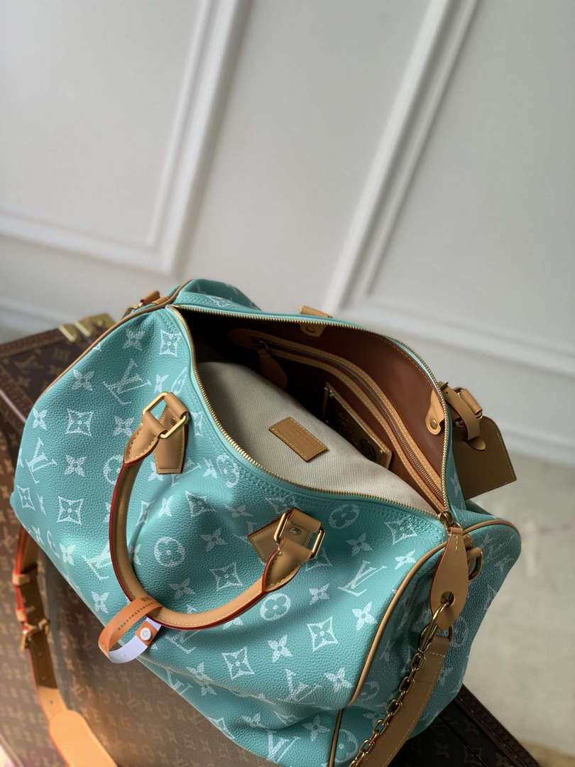 LV M24417 Louis Vuitton Speedy P9 Bandouliere 40 Bag Monogram Leather Light Blue