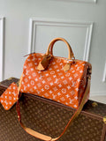 LV M24417 Louis Vuitton Speedy P9 Bandouliere 40 Bag Monogram Leather Orange