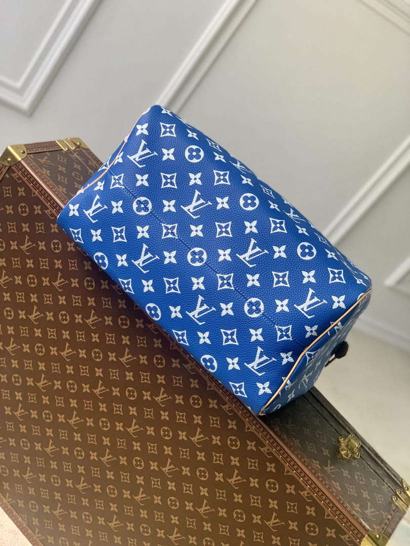 LV M24418 Louis Vuitton Speedy P9 Bandouliere 40 Bag Monogram Leather Blue - Default Title - View 3