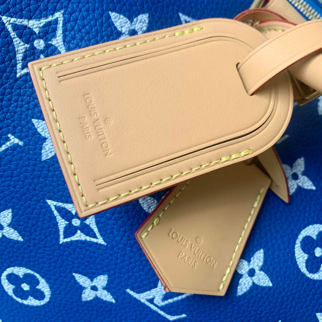 LV M24418 Louis Vuitton Speedy P9 Bandouliere 40 Bag Monogram Leather Blue