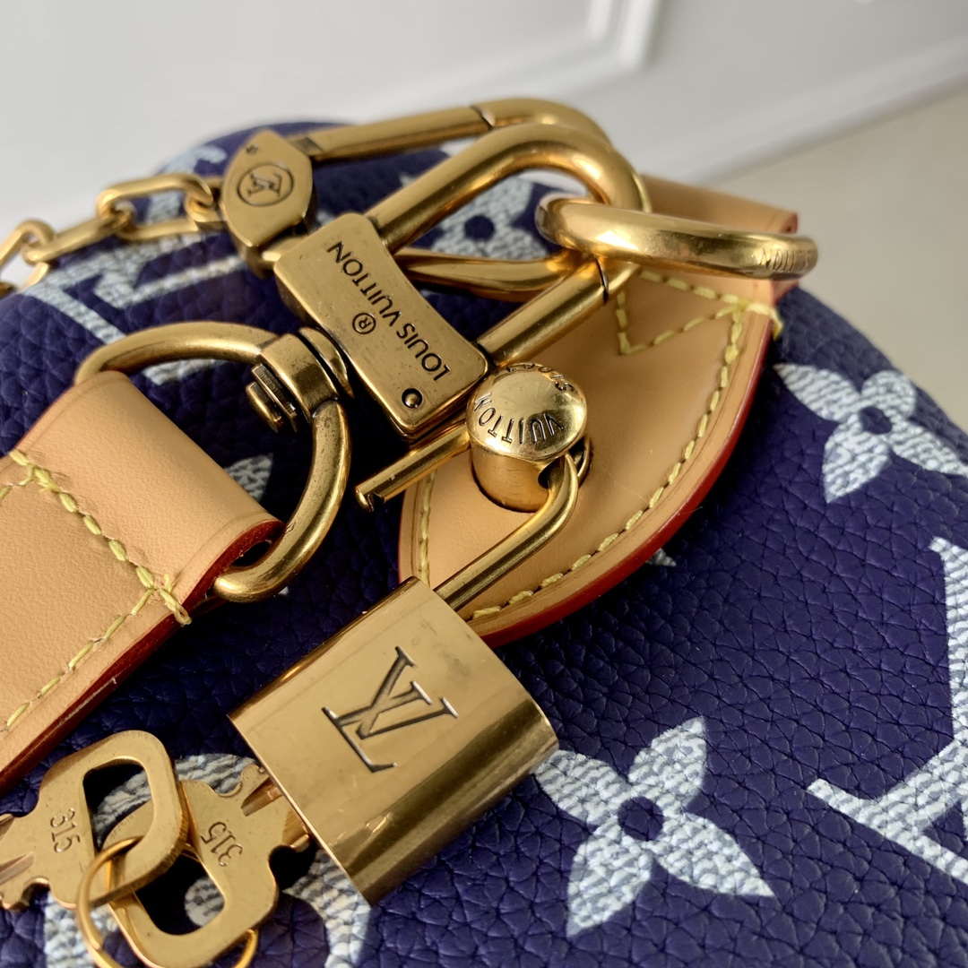 LV M24419 Louis Vuitton Speedy P9 Bandouliere 40 Bag Monogram Leather Purple - Default Title - View 5