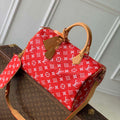 LV M24420 Louis Vuitton Speedy P9 Bandouliere 40 Bag Monogram Leather Red - Default Title - View 1