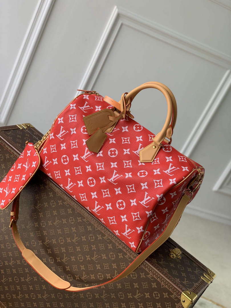 LV M24420 Louis Vuitton Speedy P9 Bandouliere 40 Bag Monogram Leather Red