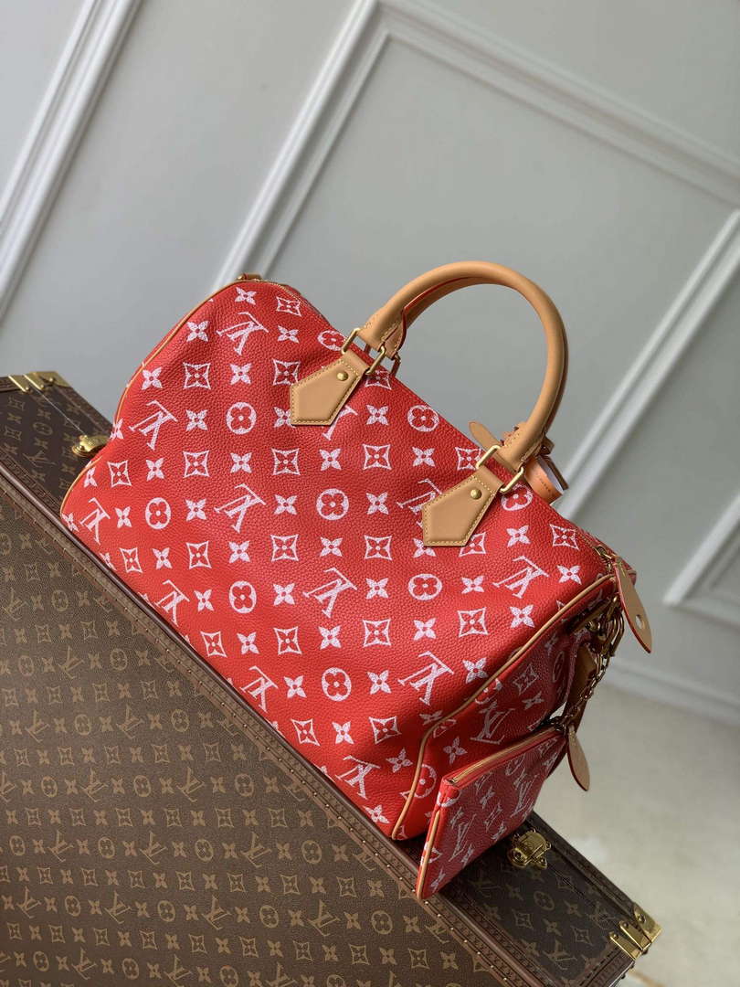 LV M24420 Louis Vuitton Speedy P9 Bandouliere 40 Bag Monogram Leather Red