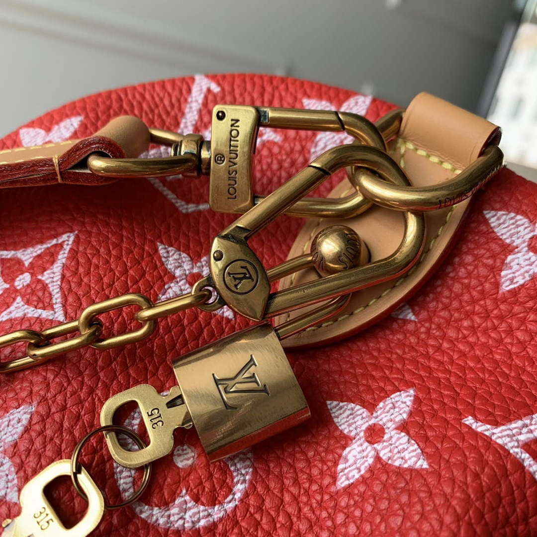 LV M24420 Louis Vuitton Speedy P9 Bandouliere 40 Bag Monogram Leather Red
