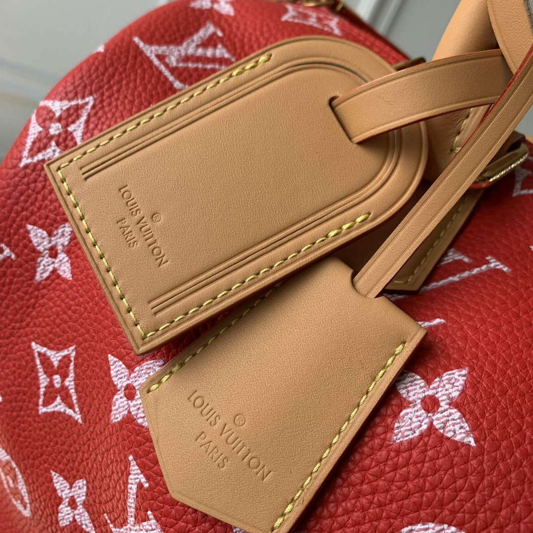 LV M24420 Louis Vuitton Speedy P9 Bandouliere 40 Bag Monogram Leather Red