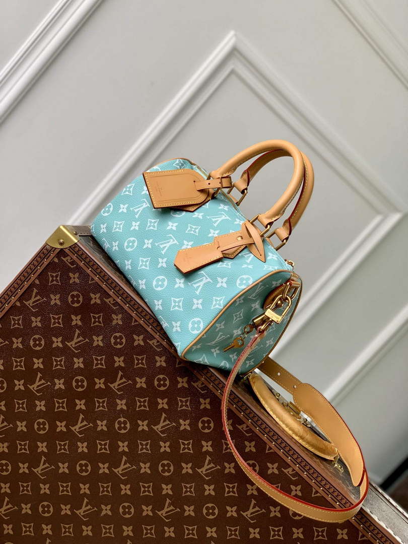 LV M24423 Louis Vuitton Speedy P9 Bandouliere 25 Bag Monogram Leather Light Blue