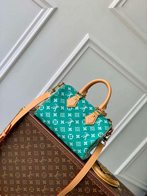 LV M24423 Louis Vuitton Speedy P9 Bandouliere 25 Bag Monogram Leather Light Green - Default Title - View 3