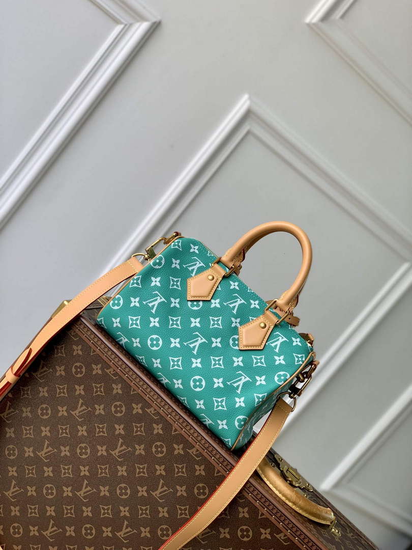 LV M24423 Louis Vuitton Speedy P9 Bandouliere 25 Bag Monogram Leather Light Green - Default Title - View 3