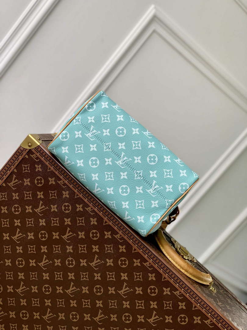 LV M24423 Louis Vuitton Speedy P9 Bandouliere 25 Bag Monogram Leather Light Blue