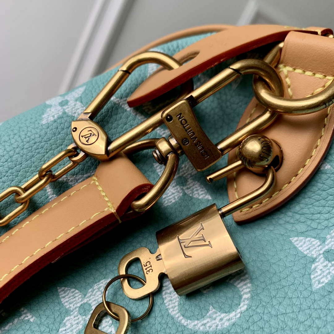 LV M24423 Louis Vuitton Speedy P9 Bandouliere 25 Bag Monogram Leather Light Blue
