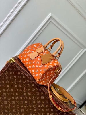 LV M24423 Louis Vuitton Speedy P9 Bandouliere 25 Bag Monogram Leather Orange - Default Title - View 2