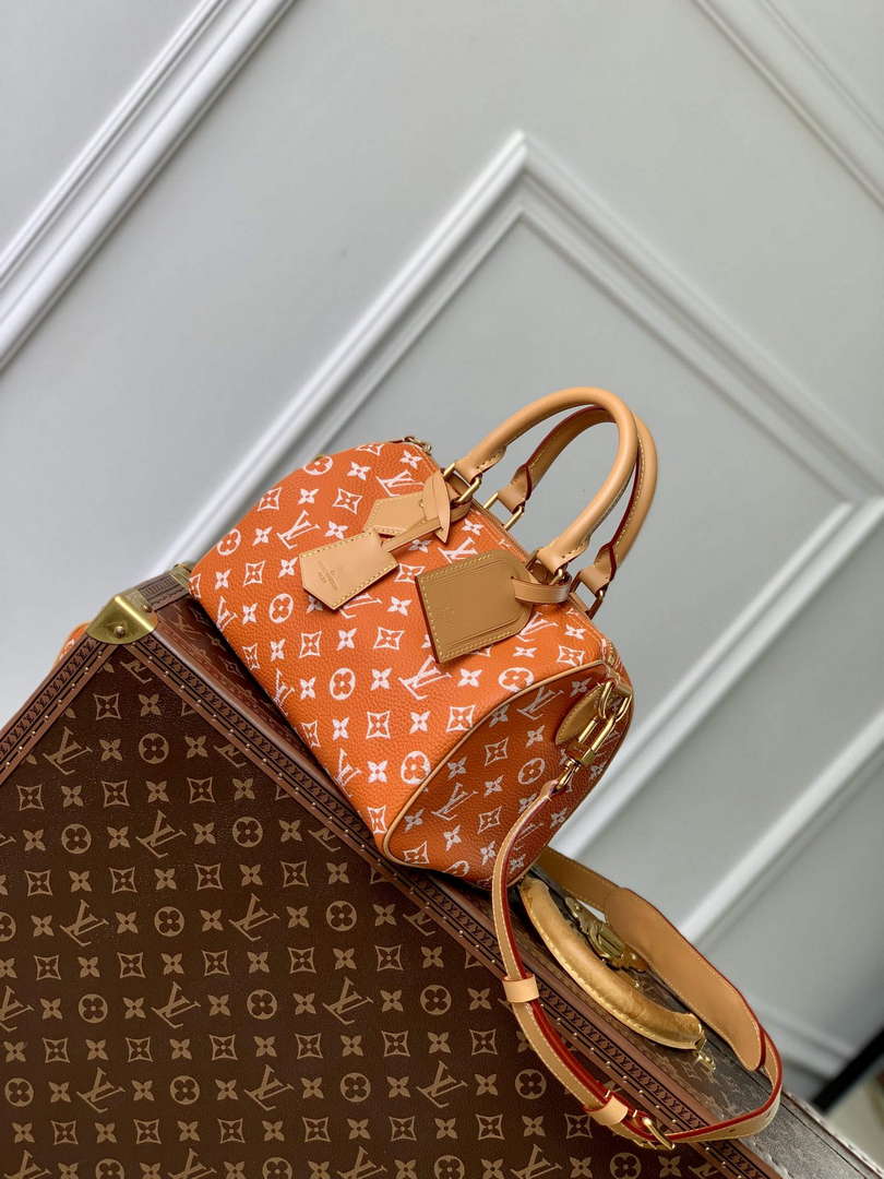 LV M24423 Louis Vuitton Speedy P9 Bandouliere 25 Bag Monogram Leather Orange - Default Title - View 2