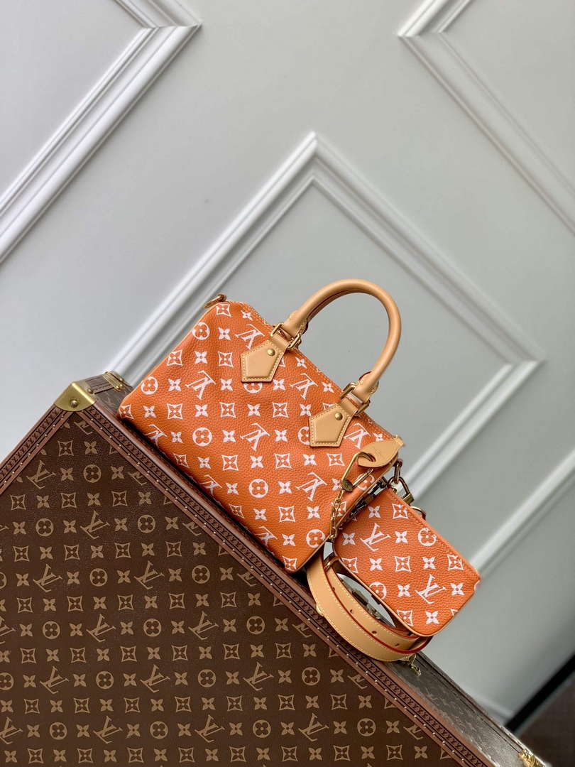 LV M24423 Louis Vuitton Speedy P9 Bandouliere 25 Bag Monogram Leather Orange - Default Title - View 3