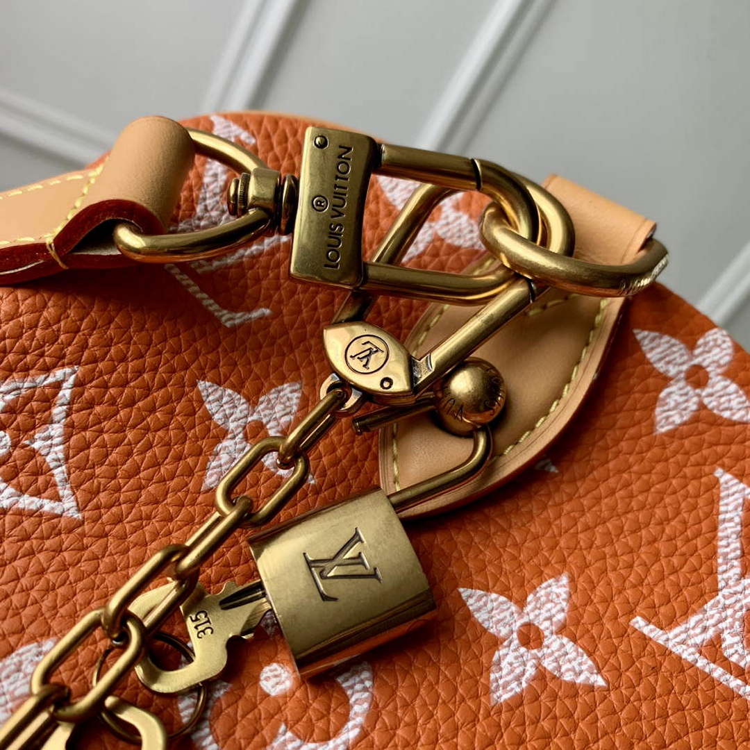 LV M24423 Louis Vuitton Speedy P9 Bandouliere 25 Bag Monogram Leather Orange