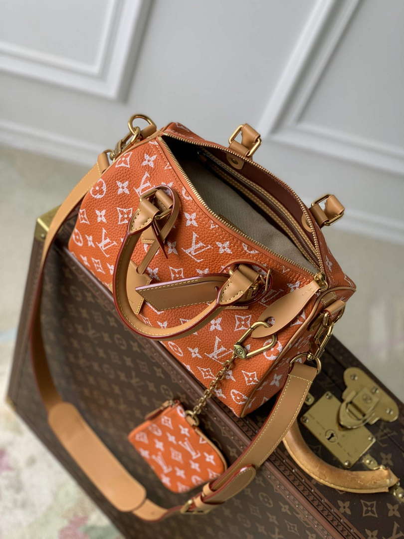 LV M24423 Louis Vuitton Speedy P9 Bandouliere 25 Bag Monogram Leather Orange