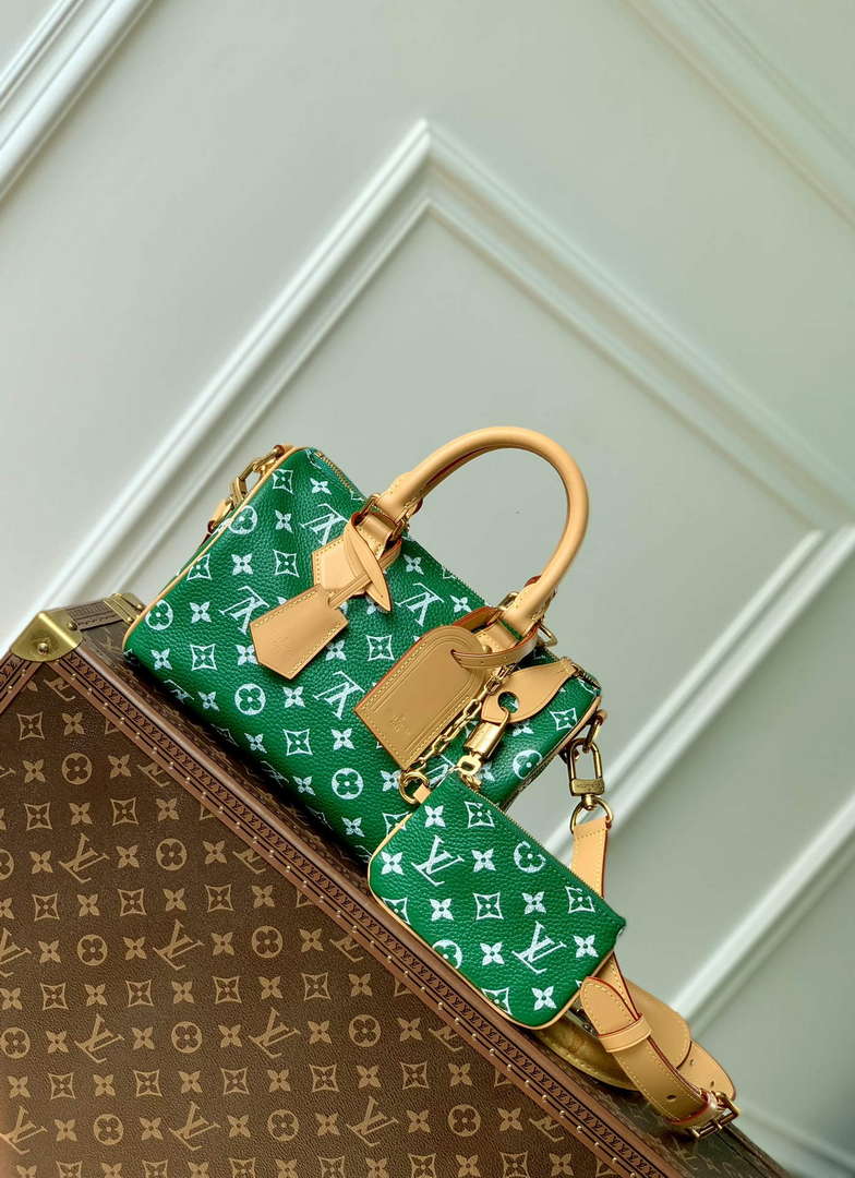 LV M24423 Louis Vuitton Speedy P9 Bandouliere 25 Monogram Bag Green