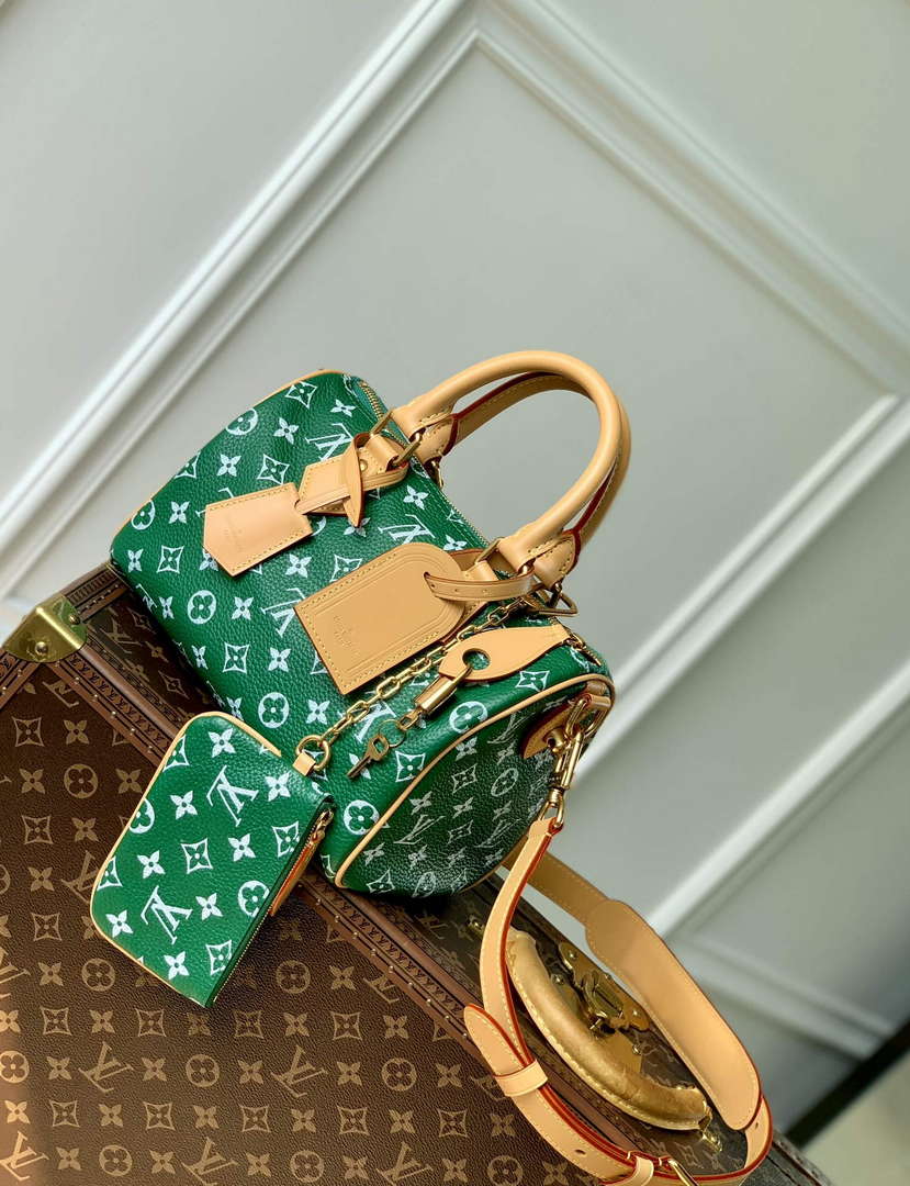 LV M24423 Louis Vuitton Speedy P9 Bandouliere 25 Monogram Bag Green - Default Title - View 3