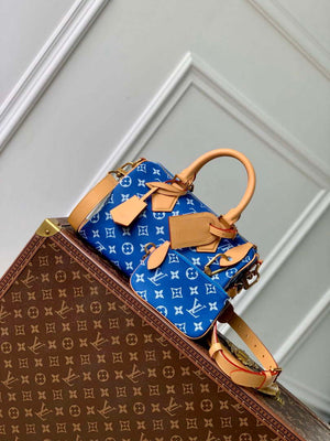 LV M24424 Louis Vuitton Speedy P9 Bandouliere 25 Bag Monogram Leather Blue - Default Title - View 1