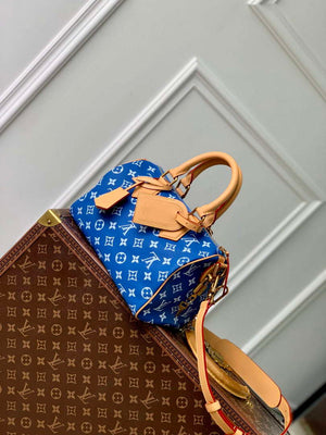 LV M24424 Louis Vuitton Speedy P9 Bandouliere 25 Bag Monogram Leather Blue - Default Title - View 2