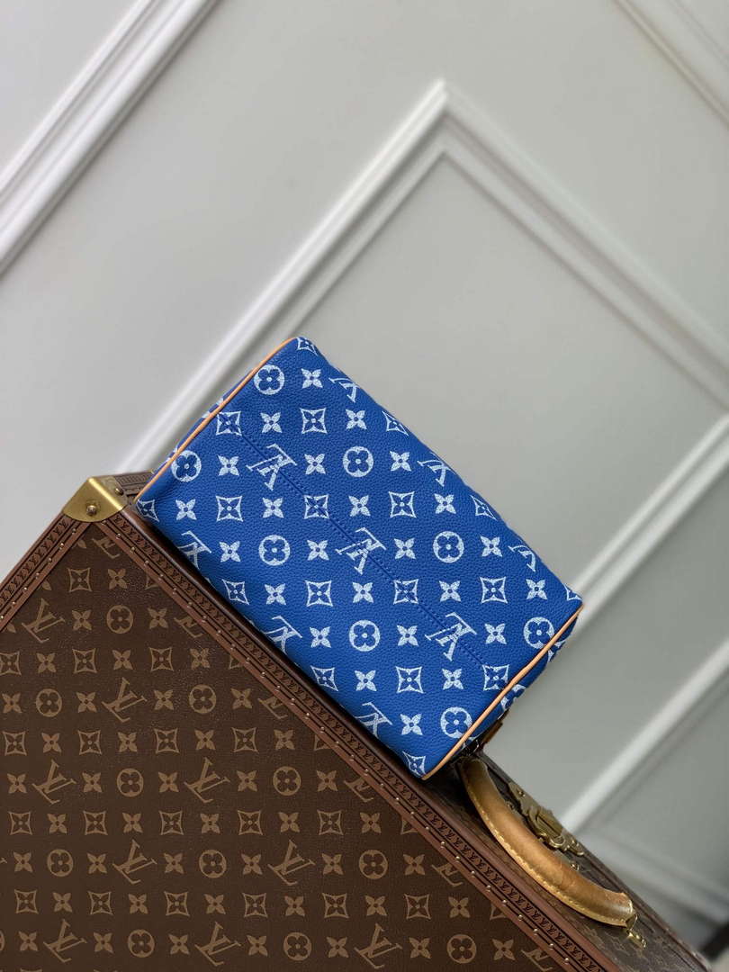 LV M24424 Louis Vuitton Speedy P9 Bandouliere 25 Bag Monogram Leather Blue