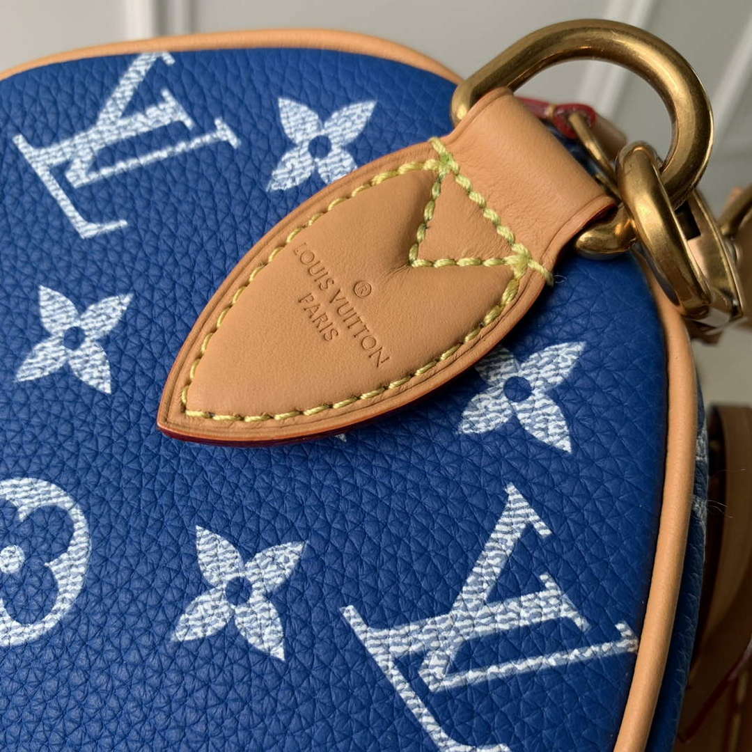 LV M24424 Louis Vuitton Speedy P9 Bandouliere 25 Bag Monogram Leather Blue