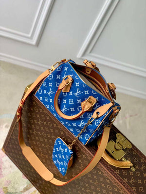 LV M24424 Louis Vuitton Speedy P9 Bandouliere 25 Bag Monogram Leather Blue - Default Title - View 9
