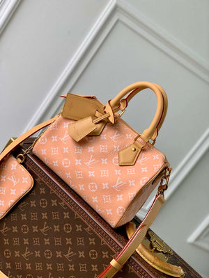 LV M24424 Louis Vuitton Speedy P9 Bandouliere 25 Monogram Bag Pastel Peach - Default Title - View 1