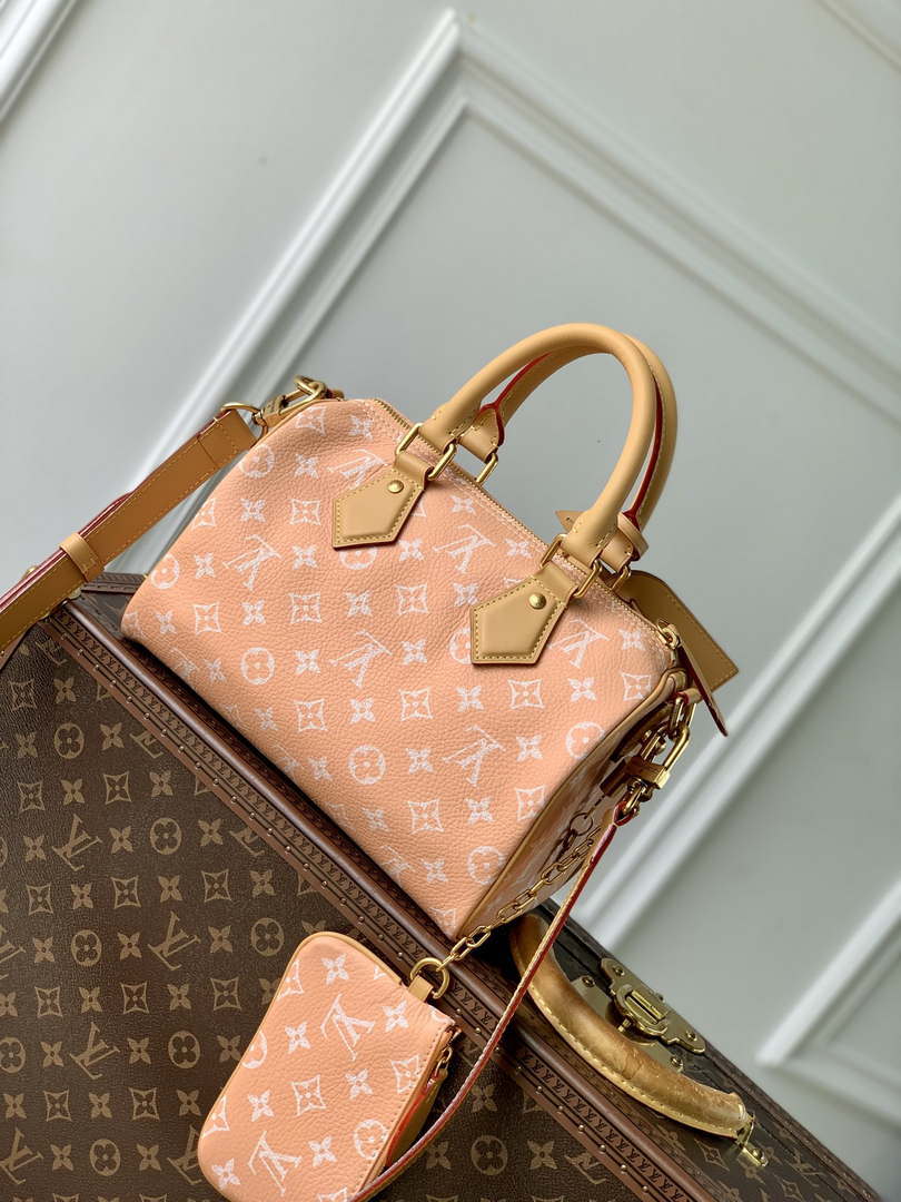 LV M24424 Louis Vuitton Speedy P9 Bandouliere 25 Monogram Bag Pastel Peach - Default Title - View 2