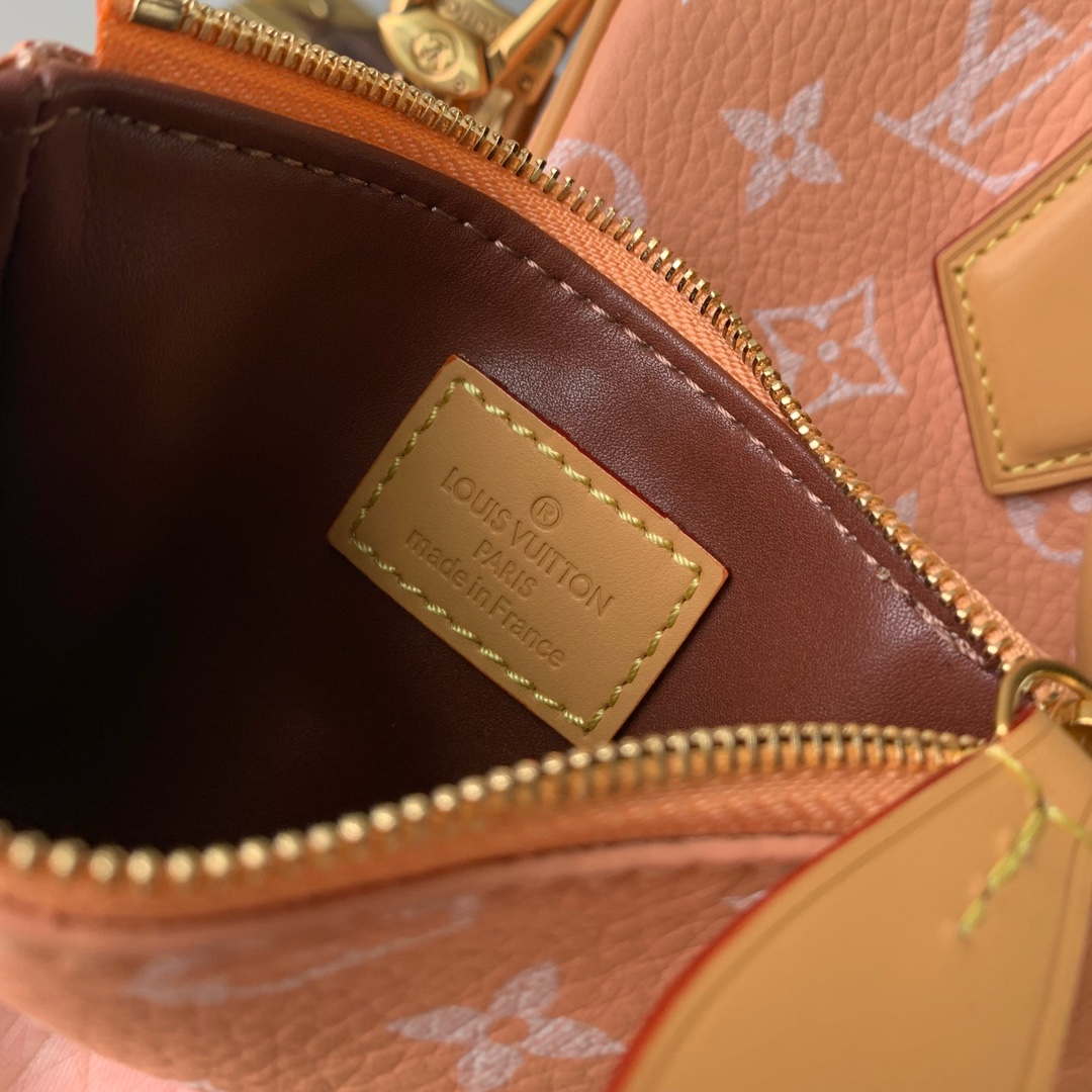 LV M24424 Louis Vuitton Speedy P9 Bandouliere 25 Monogram Bag Pastel Peach