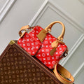 LV M24425 Louis Vuitton Speedy P9 Bandouliere 25 Bag Monogram Leather Red - Default Title - View 1