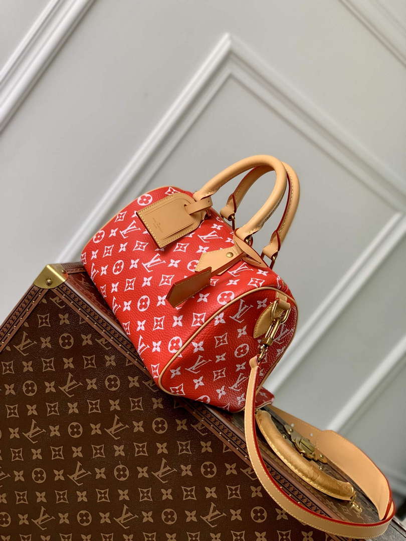 LV M24425 Louis Vuitton Speedy P9 Bandouliere 25 Bag Monogram Leather Red - Default Title - View 2