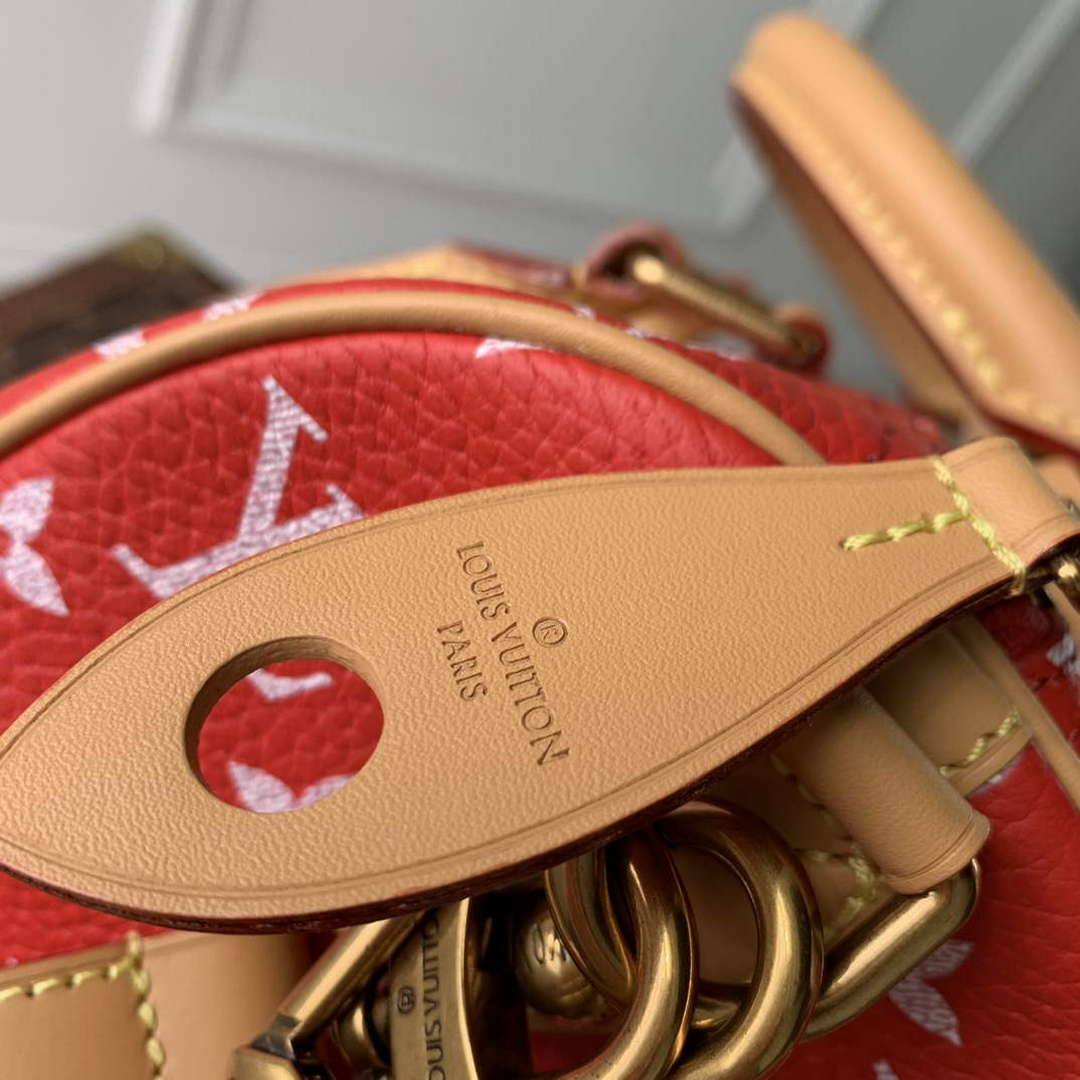 LV M24425 Louis Vuitton Speedy P9 Bandouliere 25 Bag Monogram Leather Red