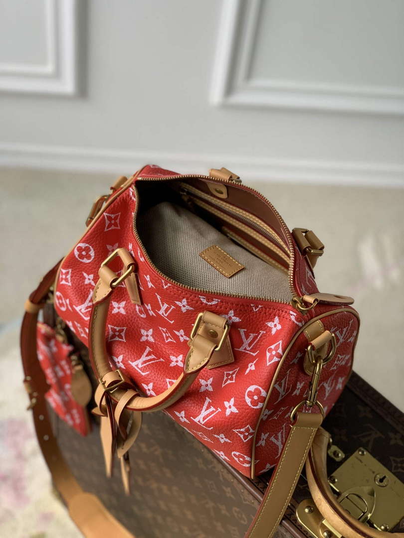 LV M24425 Louis Vuitton Speedy P9 Bandouliere 25 Bag Monogram Leather Red