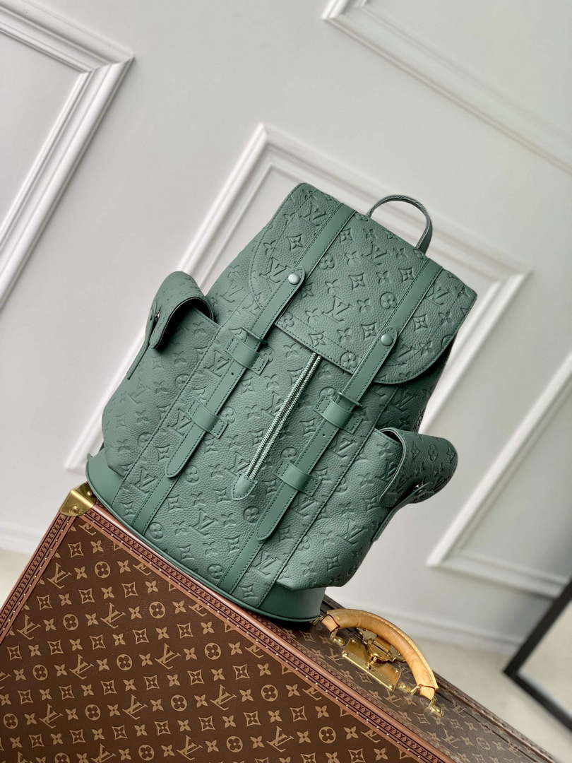 LV M24428 Louis Vuitton Christopher MM Backpack Forest Green - Default Title - View 1