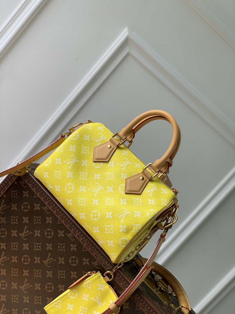 LV M24429 Louis Vuitton Speedy P9 Bandouliere  25 Bag Monogram Leather Fluorescent Yellow