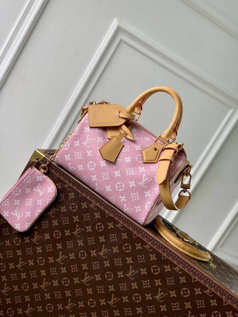 LV M24433 Louis Vuitton Speedy P9 Bandouliere 25 Monogram Bag Pink - Default Title - View 1