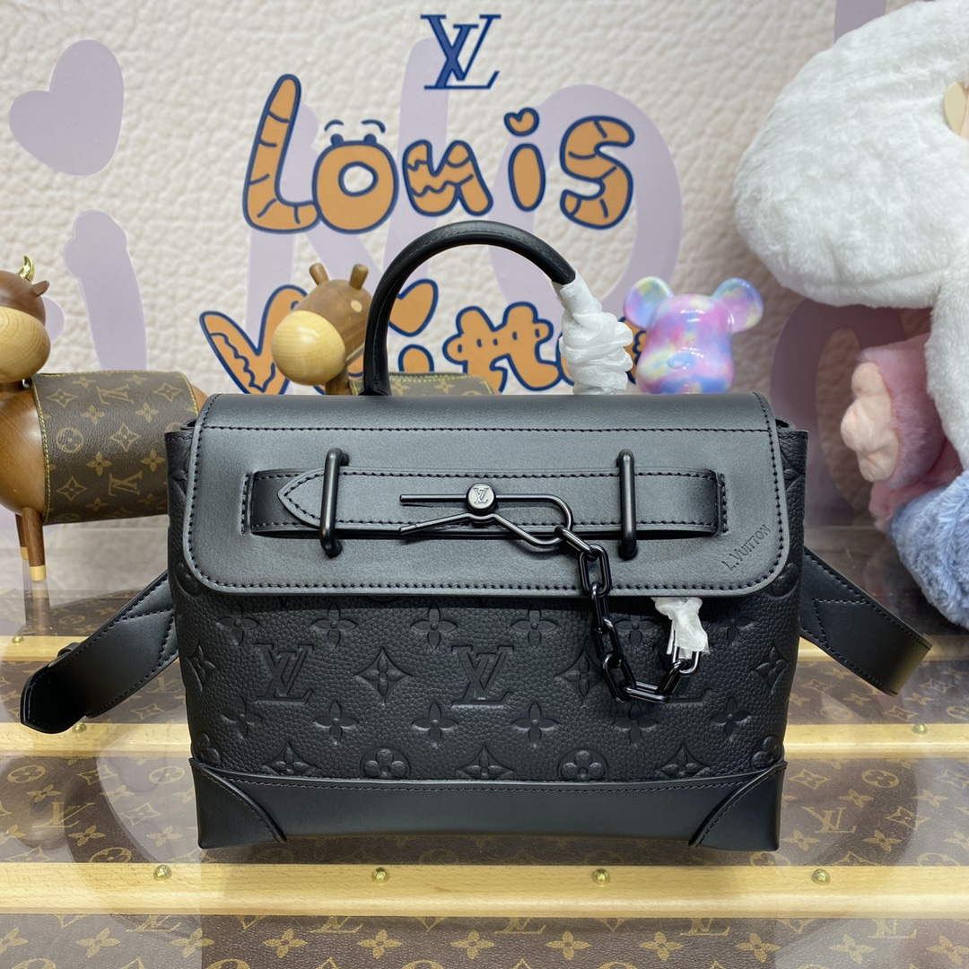 LV M24436 Louis Vuitton Steamer PM Bag Black - Default Title - View 1
