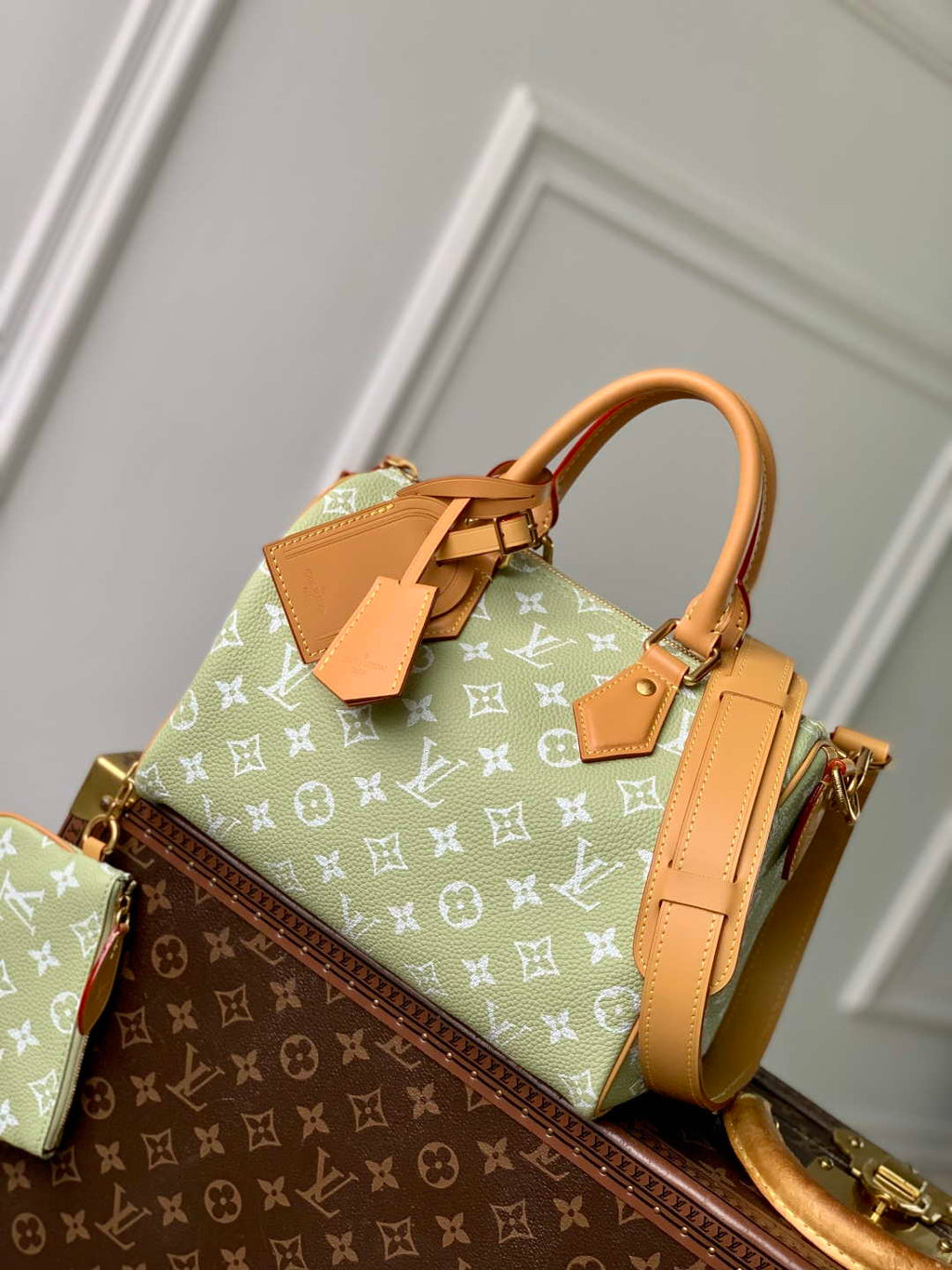 LV M24443 Louis Vuitton Speedy P9 Bandouliere 25 Bag Fruit Green Leather