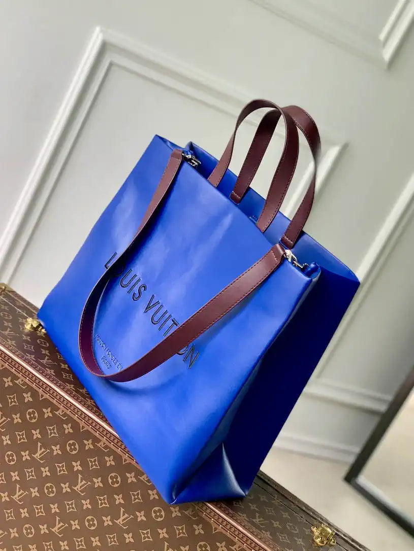 LV M24457 Louis Vuitton Shopper Tote MM Bag Blue