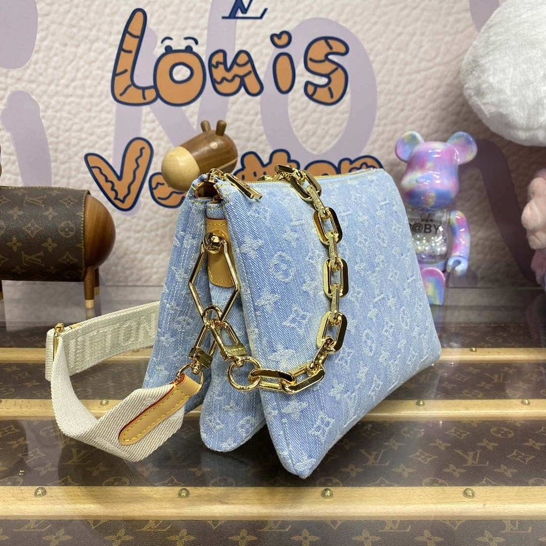 LV M24564 Louis Vuitton Coussin PM Handbag lambskin Light Blue - Default Title - View 3