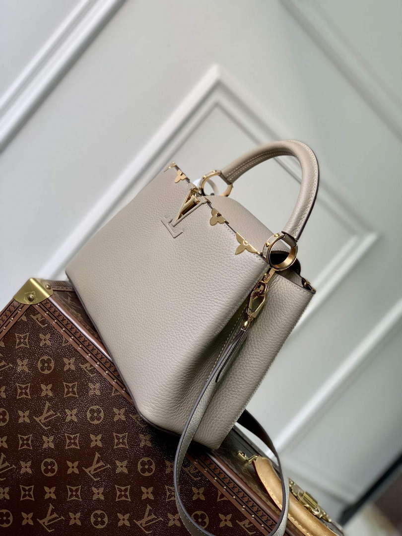 LV M24567 Louis Vuitton Capucines MM Handbag Galet - Default Title - View 3