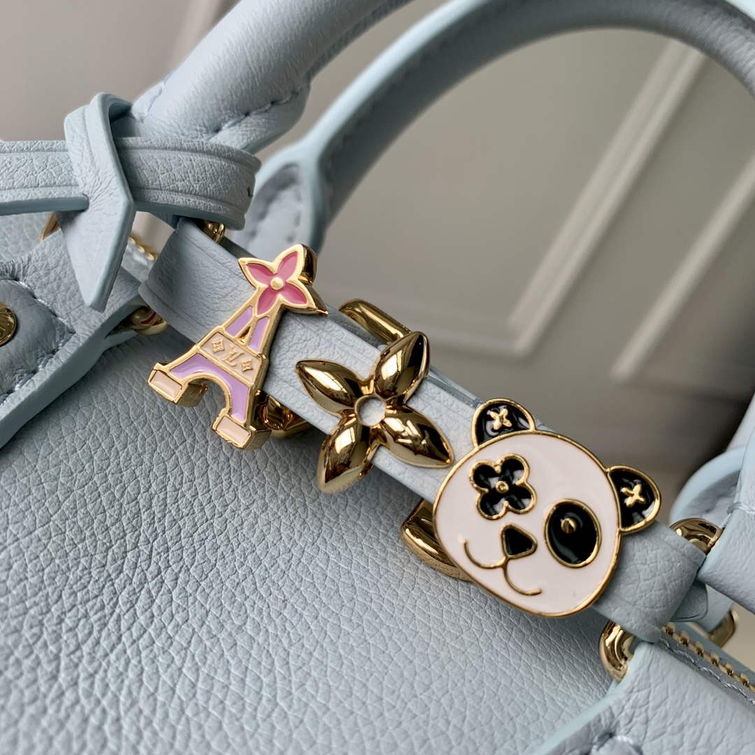 LV M24604 Louis Vuitton SPEEDY 18 LV&I Calf Leather Handbag Olympic Blue - Default Title - View 4