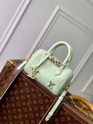 LV M24605 Louis Vuitton SPEEDY 18 LV&I Calf Leather Handbag Matcha Green - Default Title - View 1