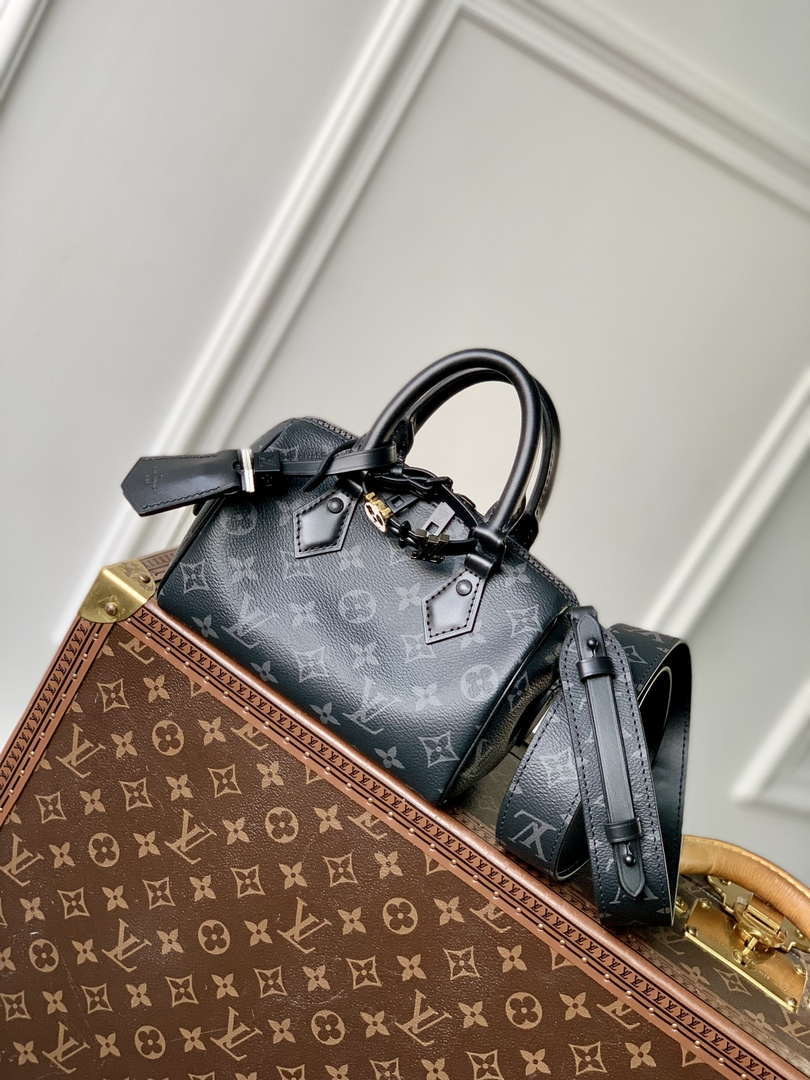 LV M24606 Louis Vuitton Nano SPEEDY 18 Monogram Black - Default Title - View 1