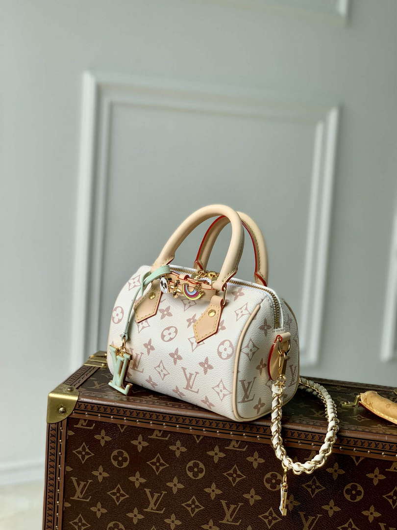 LV M24606 Louis Vuitton SPEEDY 18 LV&I Monogram Dune Coated Canvas Bag Beige - Default Title - View 2